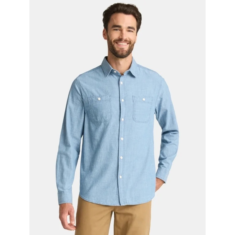 George Light Blue Casual Button Down Shirt